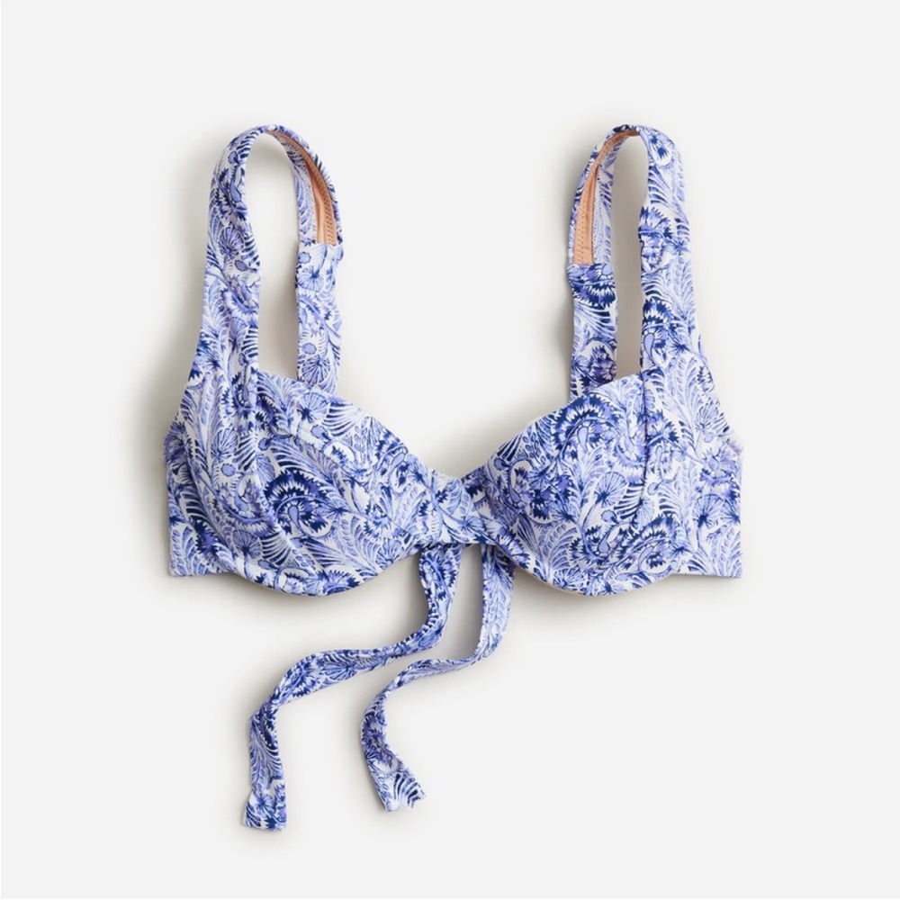 Blue and White Floral Bikini Set
